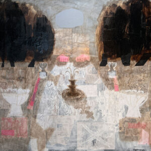 Серия Тайный сад. Замерзший фонтан. Холст, акрил, смешанная техника, 120х150 см, 2023